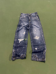 Embellished denim washed jeans